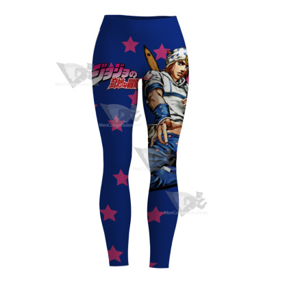 Jojo Bizarre Adventure Johnny Joestar Blue Women Leggings