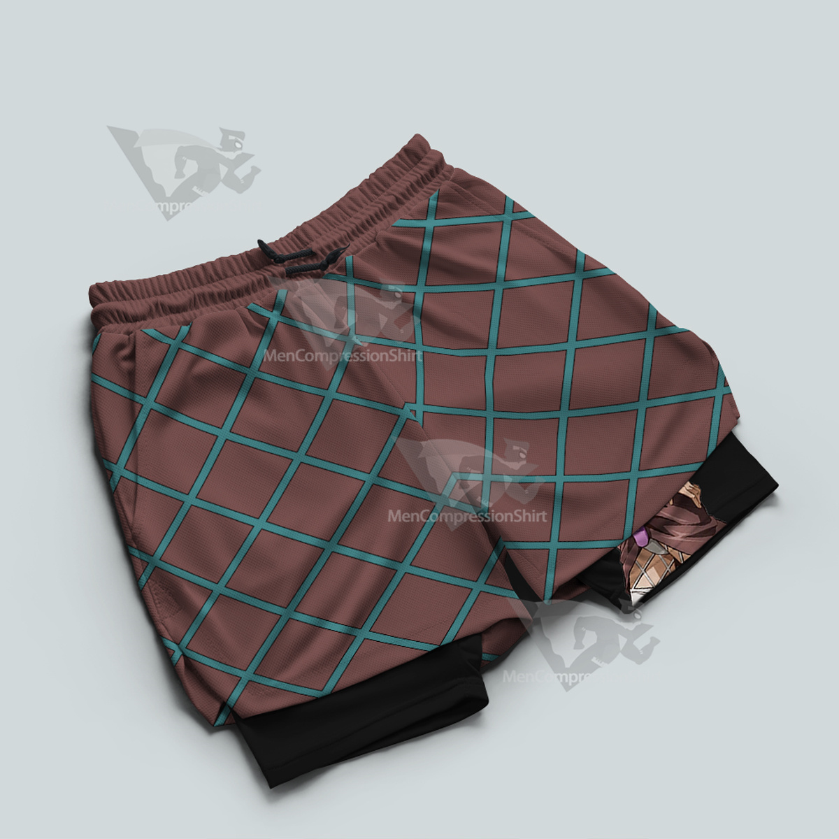 Jojos Bizarre Adventure Anasui Narciso Brown Men Compression Gym Short