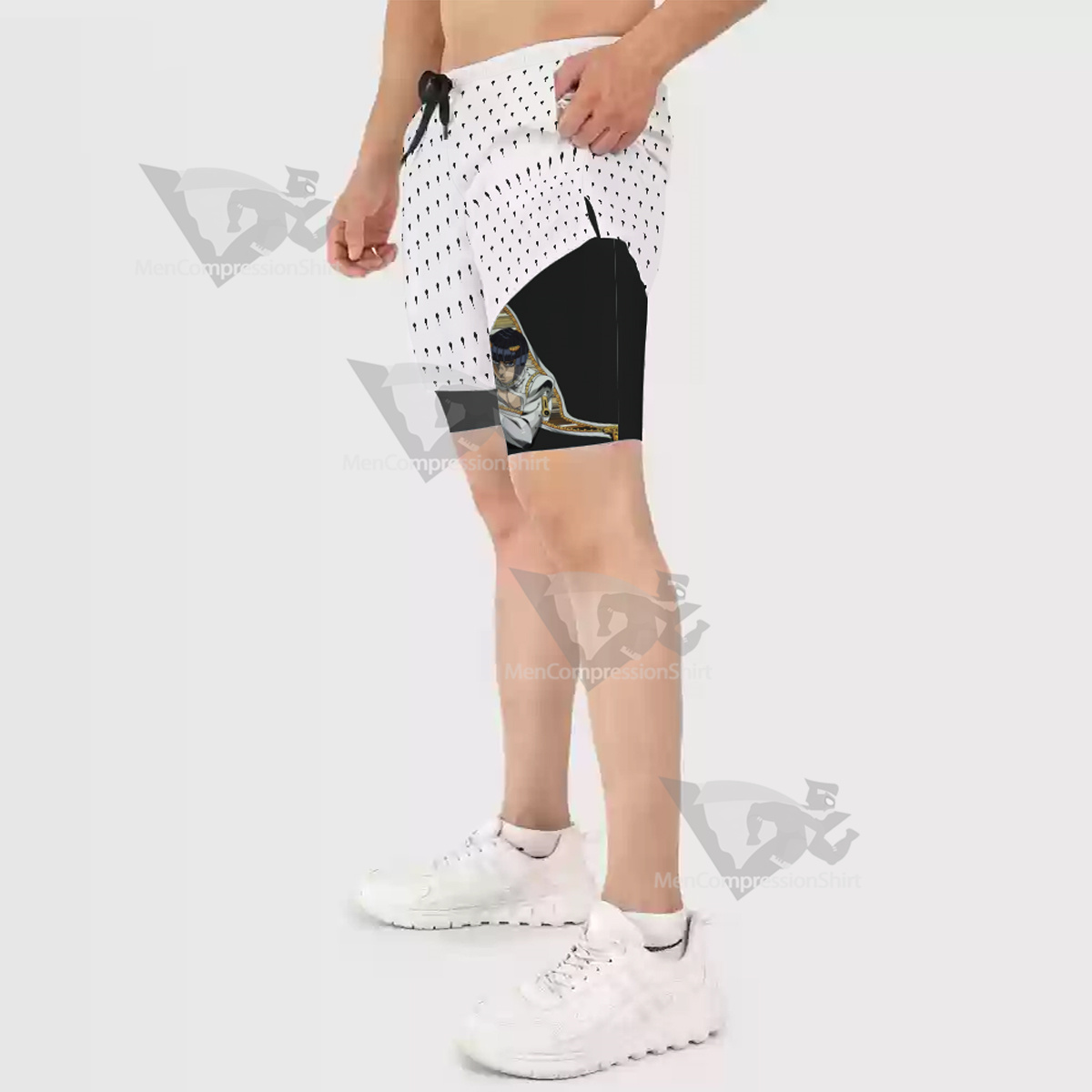 Jojos Bizarre Adventure Bruno Bucciarati White Men Compression Gym Short