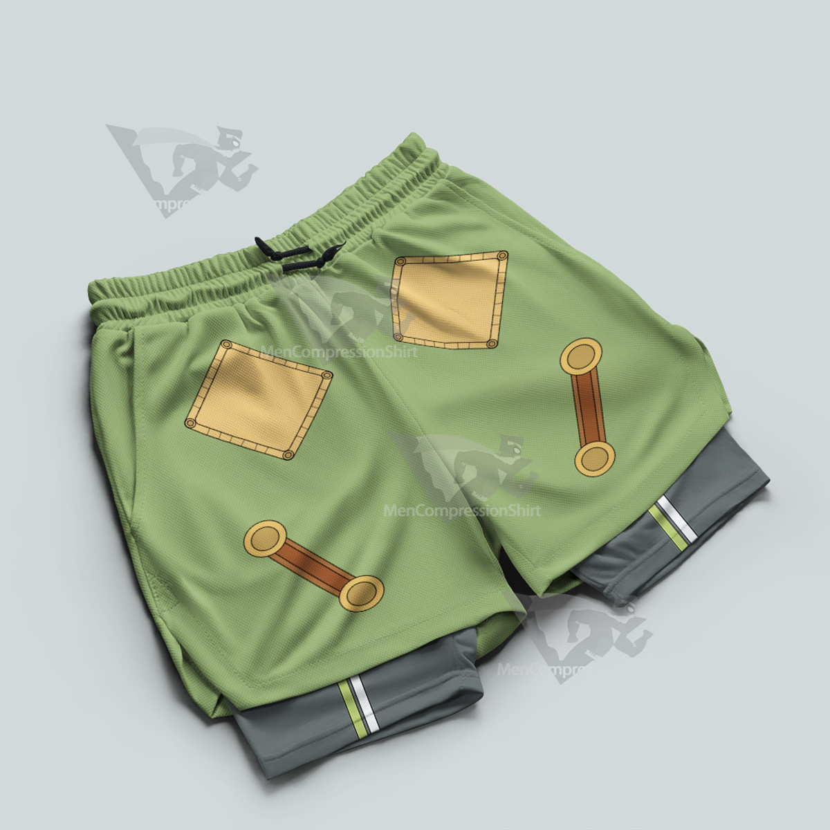 Jojos Bizarre Adventure Costello Ermes Green Men Compression Gym Short