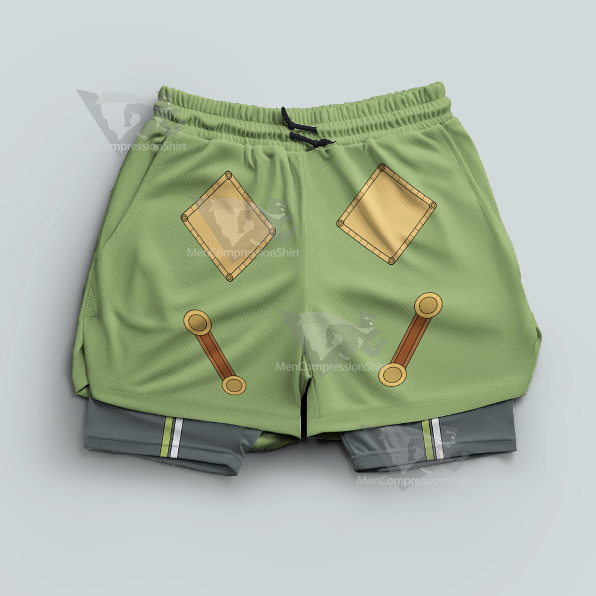 Jojos Bizarre Adventure Costello Ermes Green Men Compression Gym Short