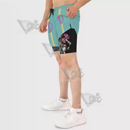 Jojos Bizarre Adventure Diver Down Green Men Compression Gym Short