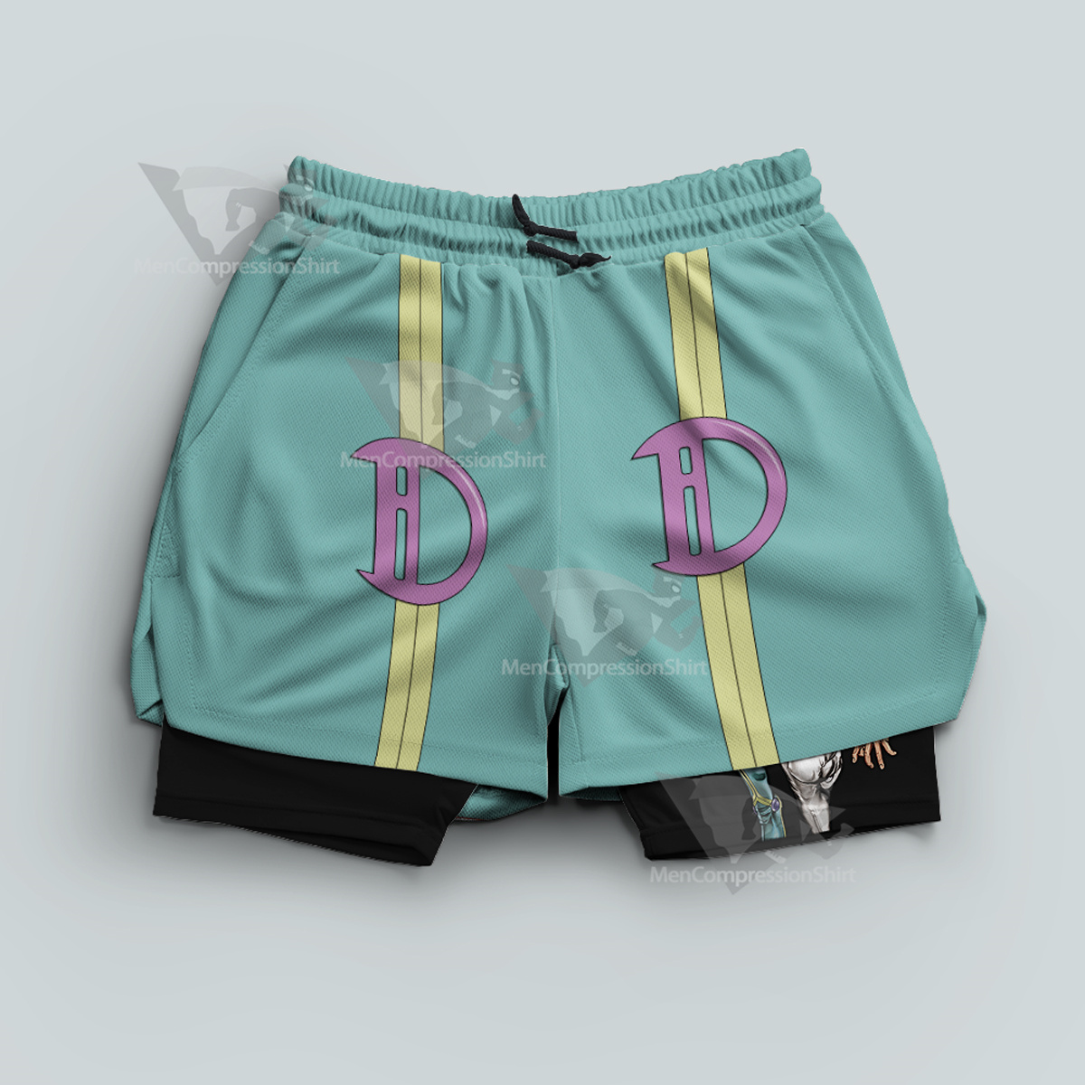 Jojos Bizarre Adventure Diver Down Green Men Compression Gym Short