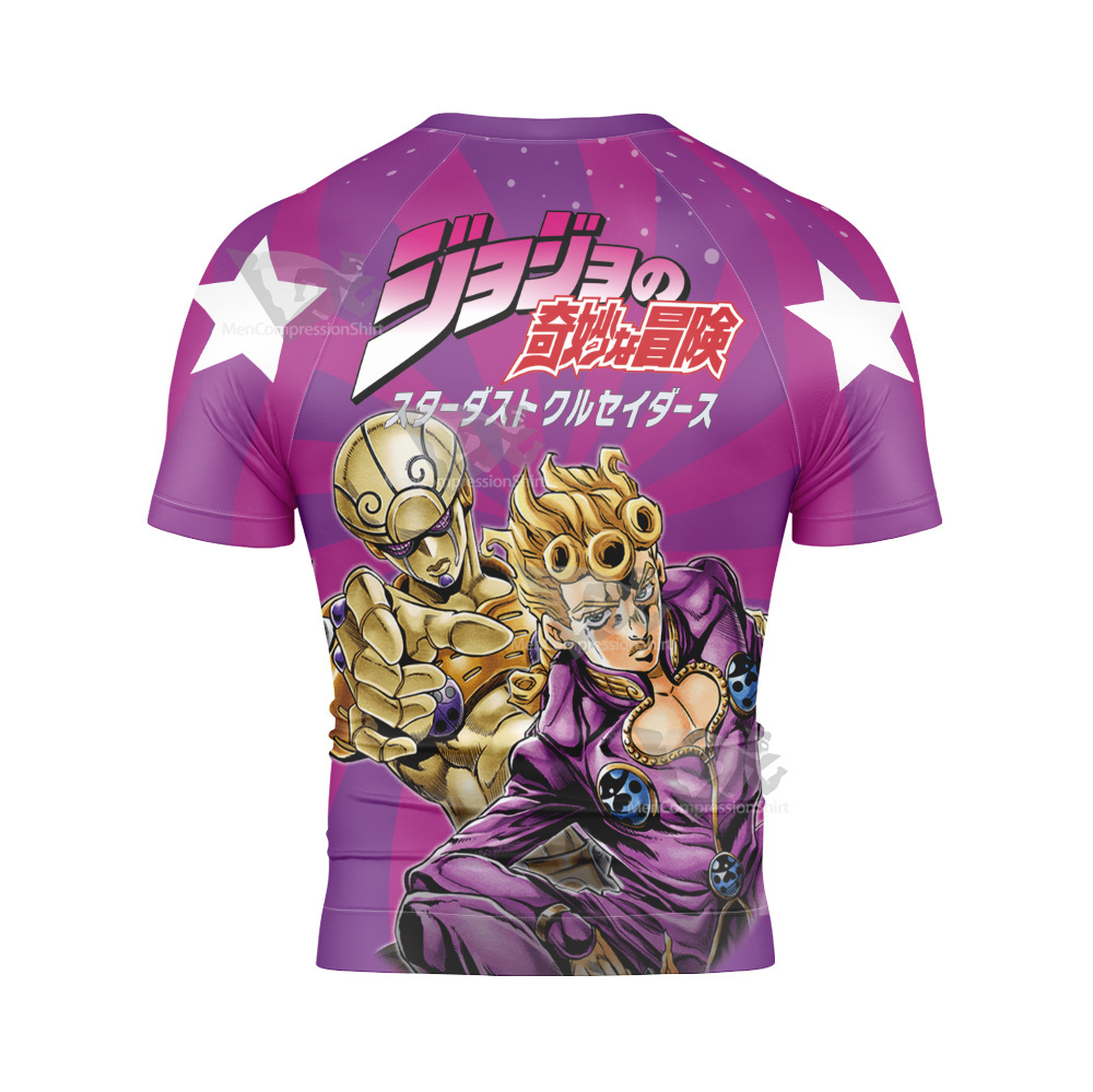 Jojos Bizarre Adventure Giorno Giovanna Short Sleeve Compression Shirt