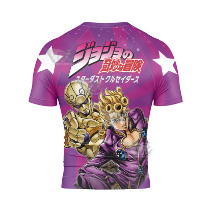 Jojos Bizarre Adventure Giorno Giovanna Short Sleeve Compression Shirt