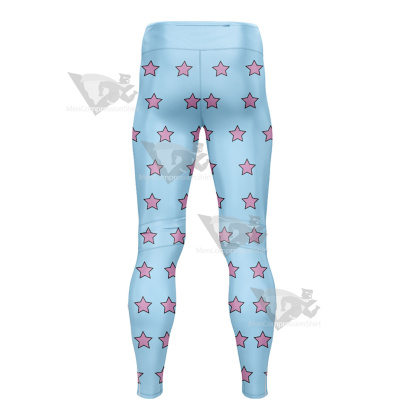 Jojos Bizarre Adventure Johnny Joestar Pink Star Mens Compression Legging