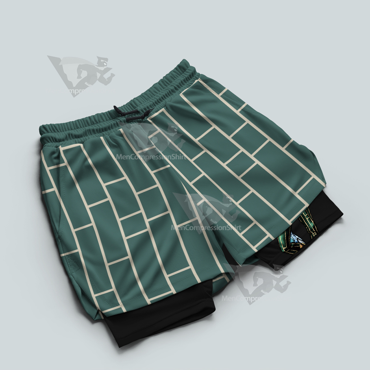 Jojos Bizarre Adventure Kuujou Jolyne Blue Men Compression Gym Short