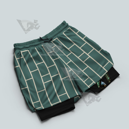 Jojos Bizarre Adventure Kuujou Jolyne Blue Men Compression Gym Short