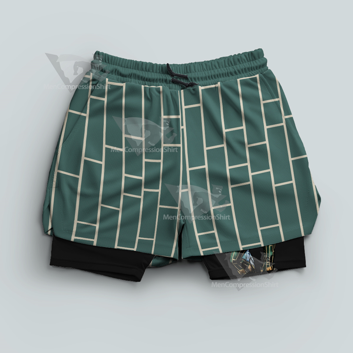 Jojos Bizarre Adventure Kuujou Jolyne Blue Men Compression Gym Short