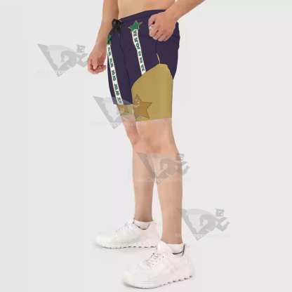 Jojos Bizarre Adventure Kuujou Joutarou Purple Men Compression Gym Short