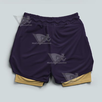 Jojos Bizarre Adventure Kuujou Joutarou Purple Men Compression Gym Short