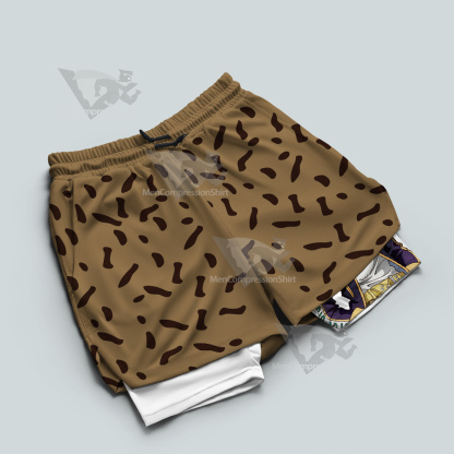 Jojos Bizarre Adventure Kuujou Joutarou Yellow Men Compression Gym Short