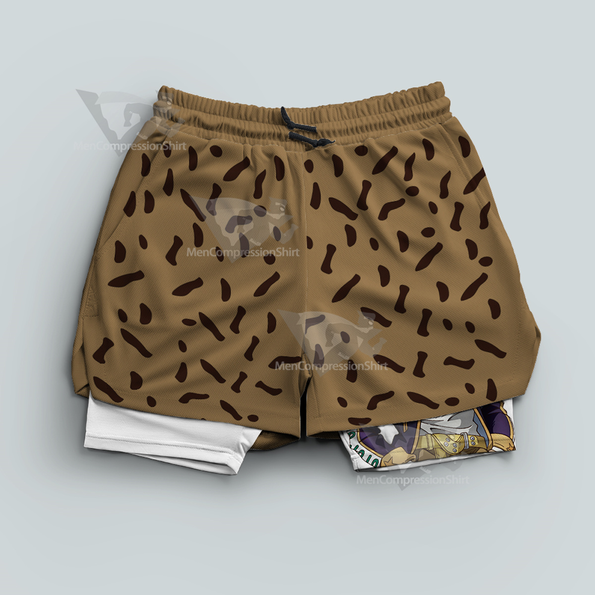 Jojos Bizarre Adventure Kuujou Joutarou Yellow Men Compression Gym Short