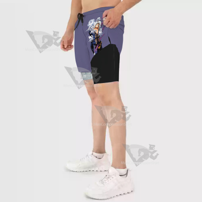 Jojos Bizarre Adventure Weather Report Purple Men Compression Gym Short