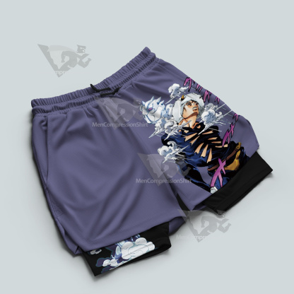 Jojos Bizarre Adventure Weather Report Purple Men Compression Gym Short
