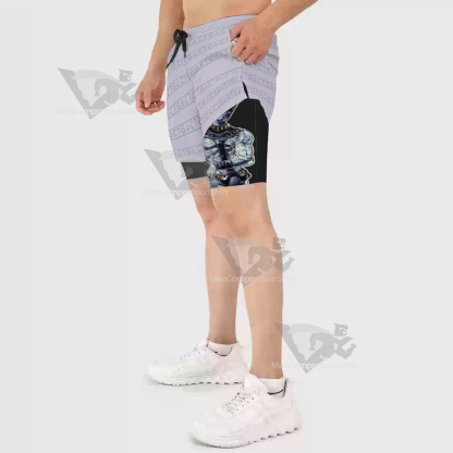 Jojos Bizarre Adventure Whitesnake White Men Compression Gym Short