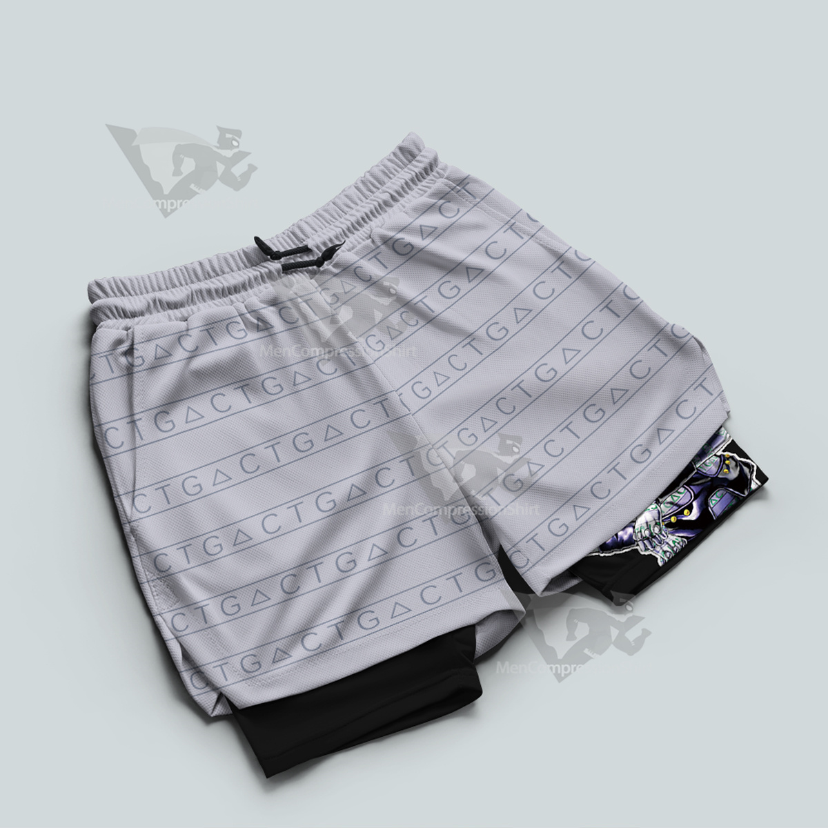 Jojos Bizarre Adventure Whitesnake White Men Compression Gym Short