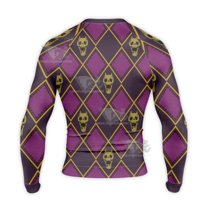 Jojos Bizarre Adventure Yoshikage Kira Purple Long Sleeve Compression Shirt