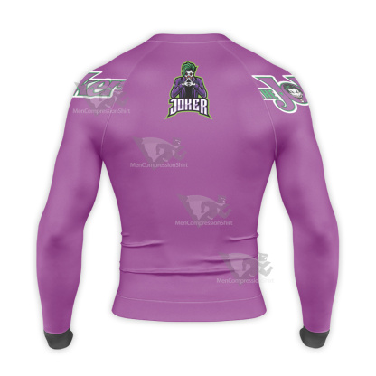 Joker Character Purple Long Sleeve Compression Shirt