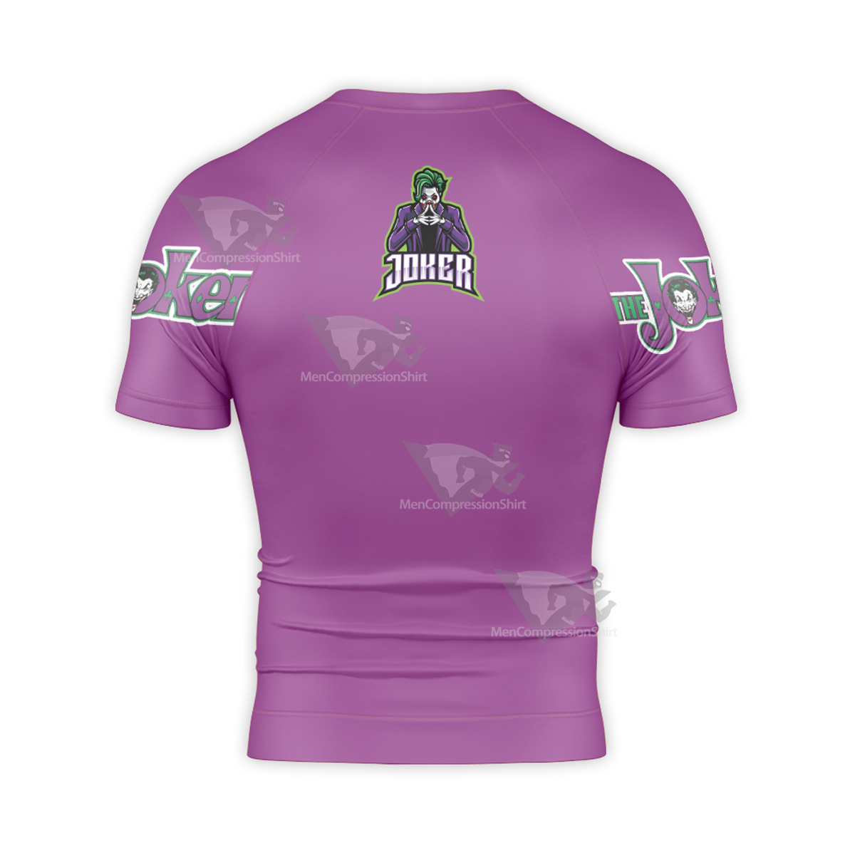 Joker Character Purple Short Sleeve Compression Shirt