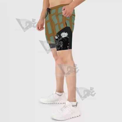Jujutsu Kaisen Getou Suguru Yellow Men Compression Gym Short
