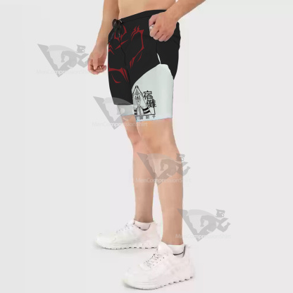Jujutsu Kaisen Sukuna Black Men Compression Gym Short