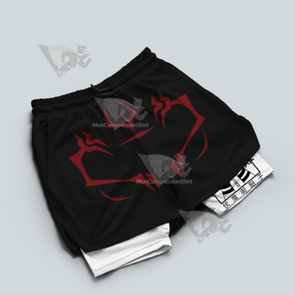 Jujutsu Kaisen Sukuna Black Men Compression Gym Short