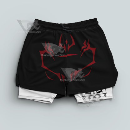 Jujutsu Kaisen Sukuna Black Men Compression Gym Short