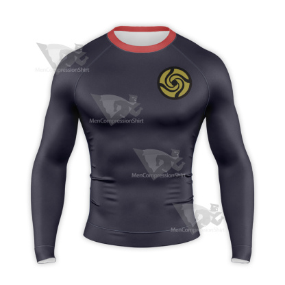 Jujutsu Kaisen Yuji Itadori Blue Red Long Sleeve Compression Shirt