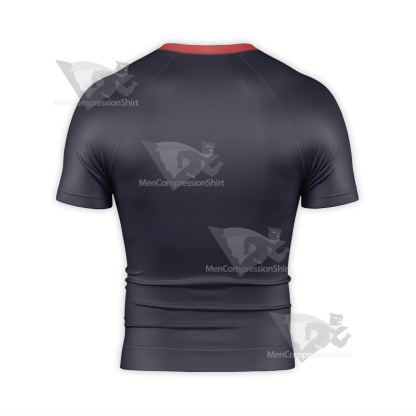 Jujutsu Kaisen Yuji Itadori Blue Red Short Sleeve Compression Shirt