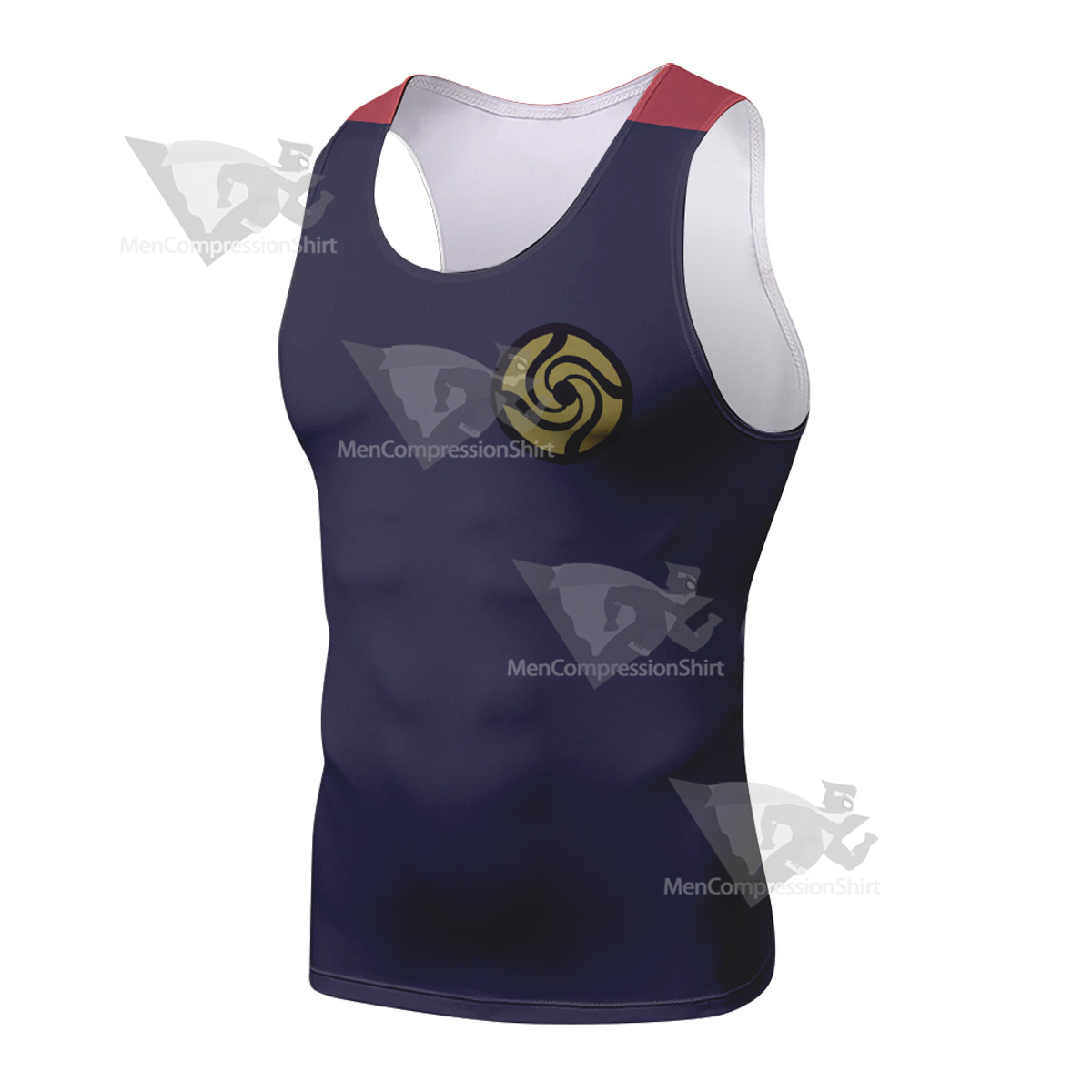 Jujutsu Kaisen Yuji Itadori Blue Red Sleeveless Compression Shirt