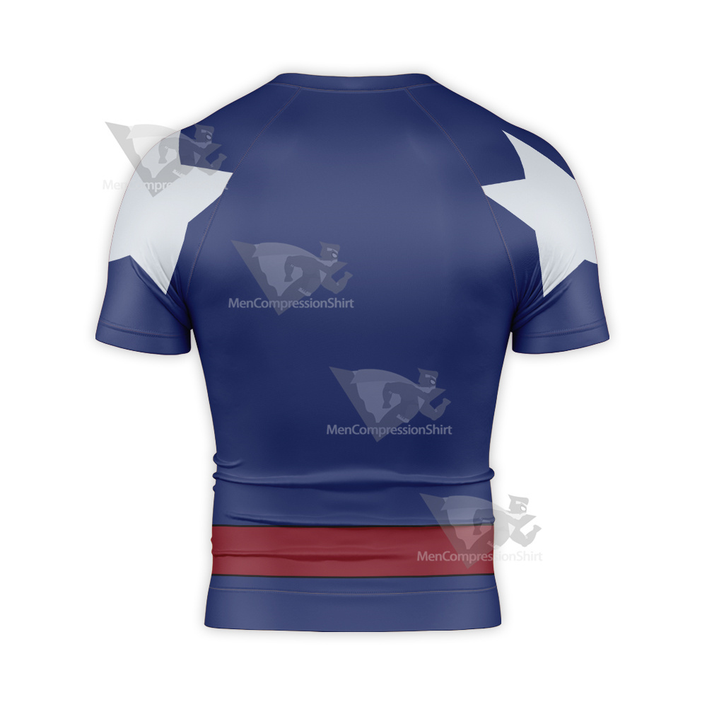 Justice League Action Stargirl Blue Cosplay Short Sleeve Compression Shirt