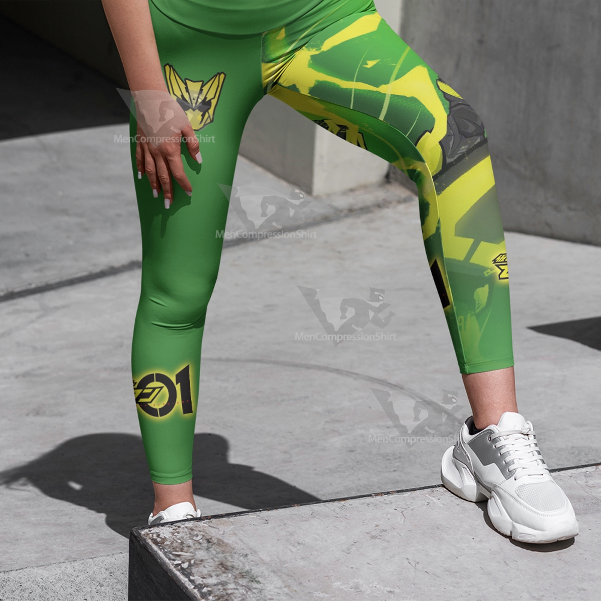 Kamen Rider Zero One Green Women Compression Legging-MensCompressionShirt