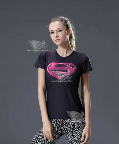 Kara Short Sleeve Black Compression Shirt For Women