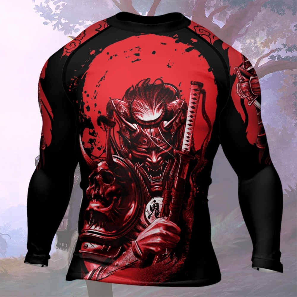 Katana Master Samurai Swordplay Mens Long Sleeve Compression Shirt