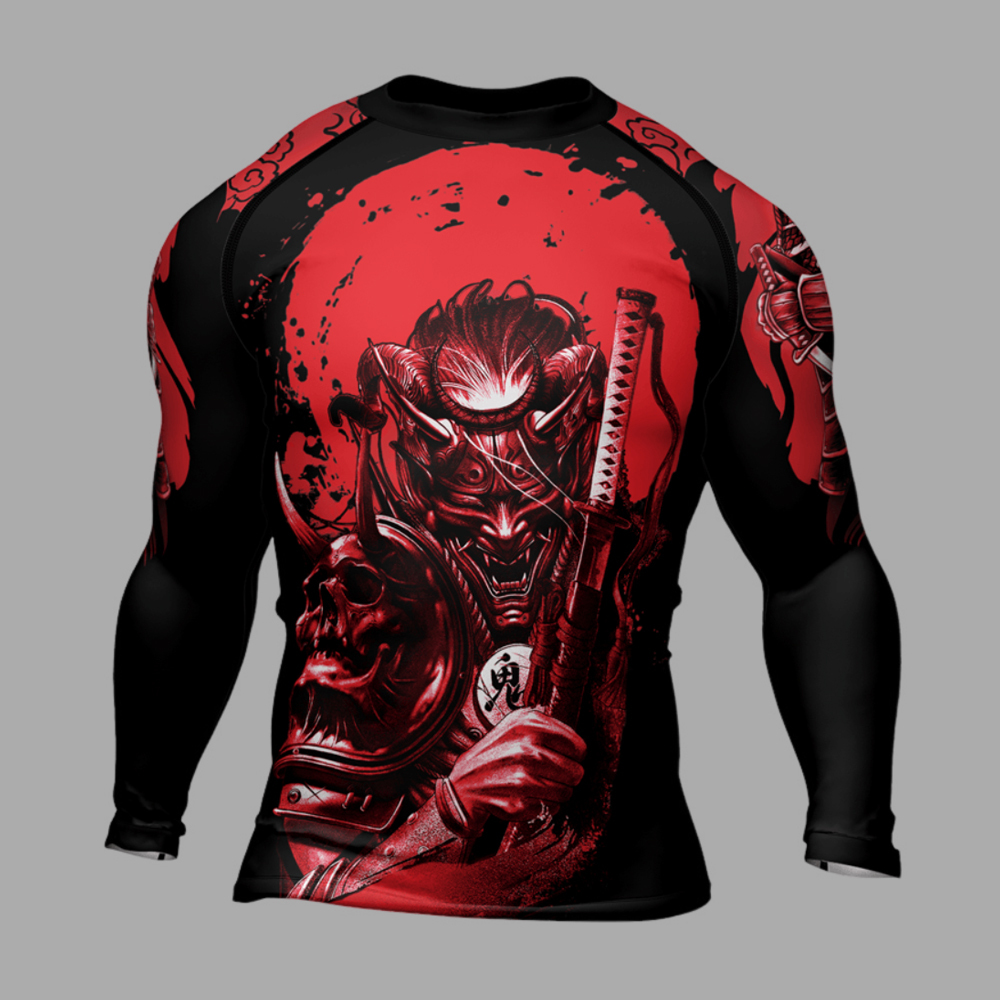Katana Master Samurai Swordplay Mens Long Sleeve Compression Shirt