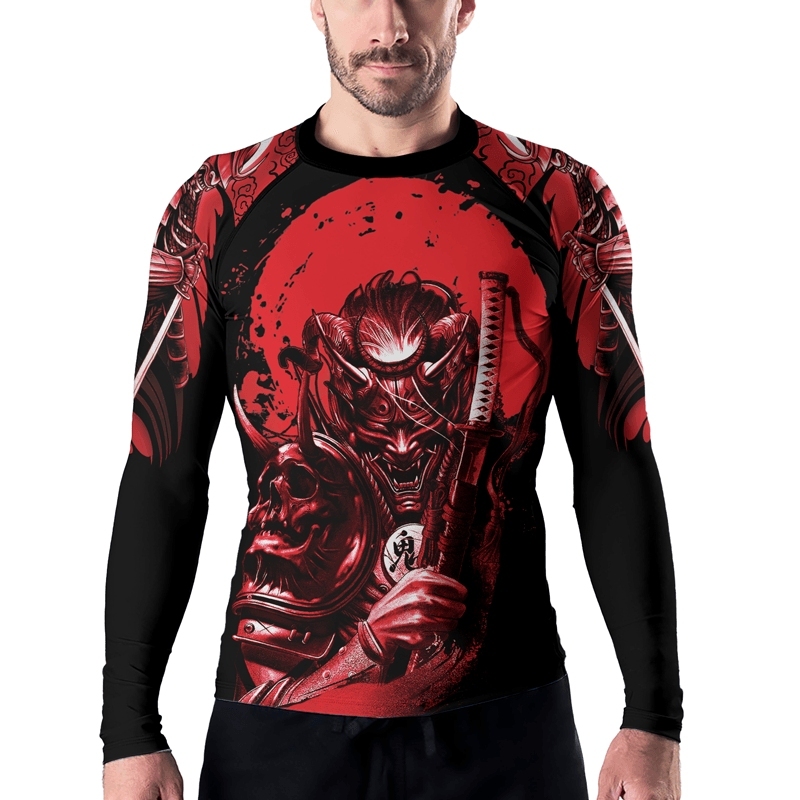 Katana Master Samurai Swordplay Mens Long Sleeve Compression Shirt