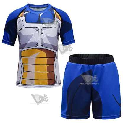 Kids Dragon Ball Z Vegeta Short Sleeve Compression Short Set