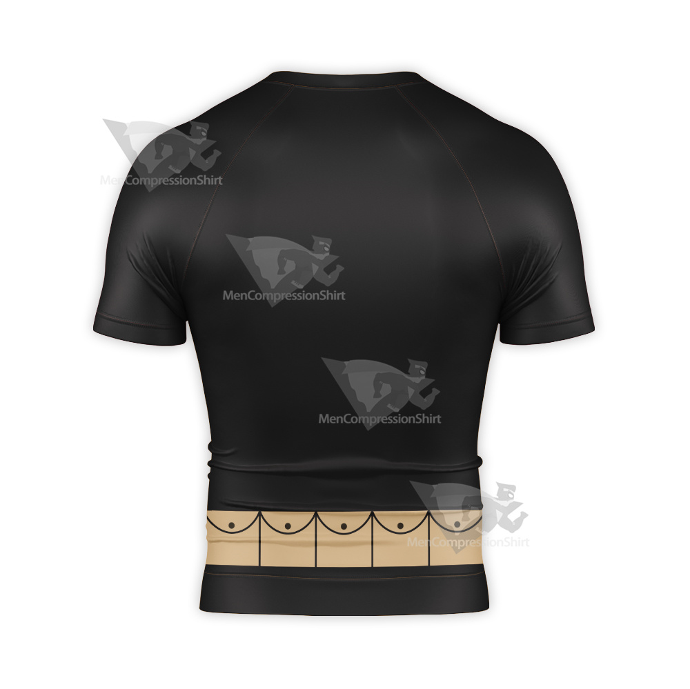 Kim Possible Ron Stoppable Brown Cosplay Short Sleeve Compression Shirt