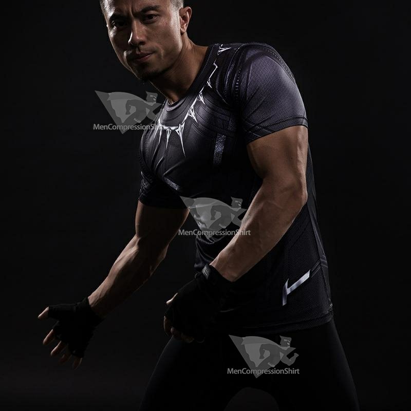King Tchalla Short Sleeves Compression Shirt For Men