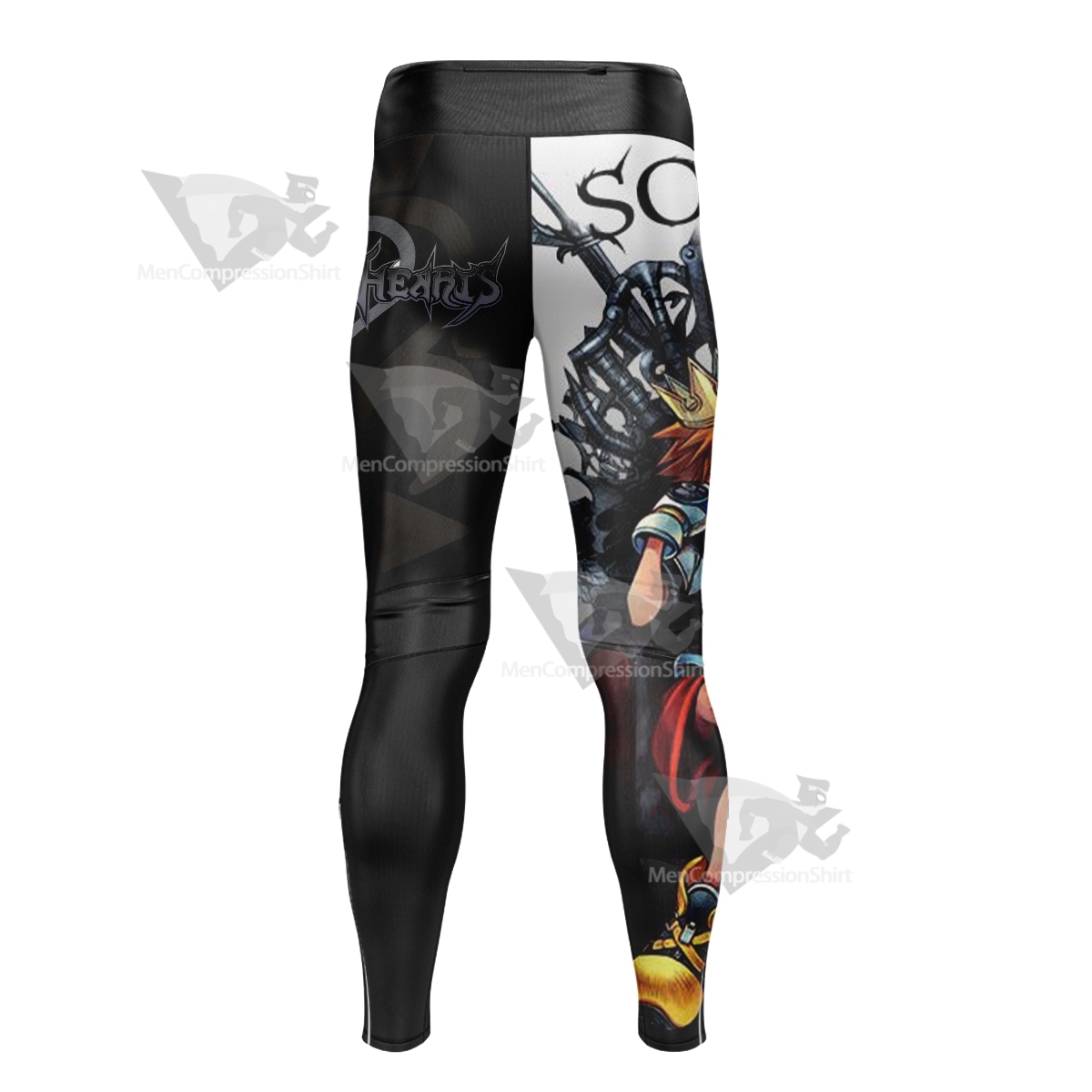 Kingdom Hearts 1 Sora Black Men Compression Legging