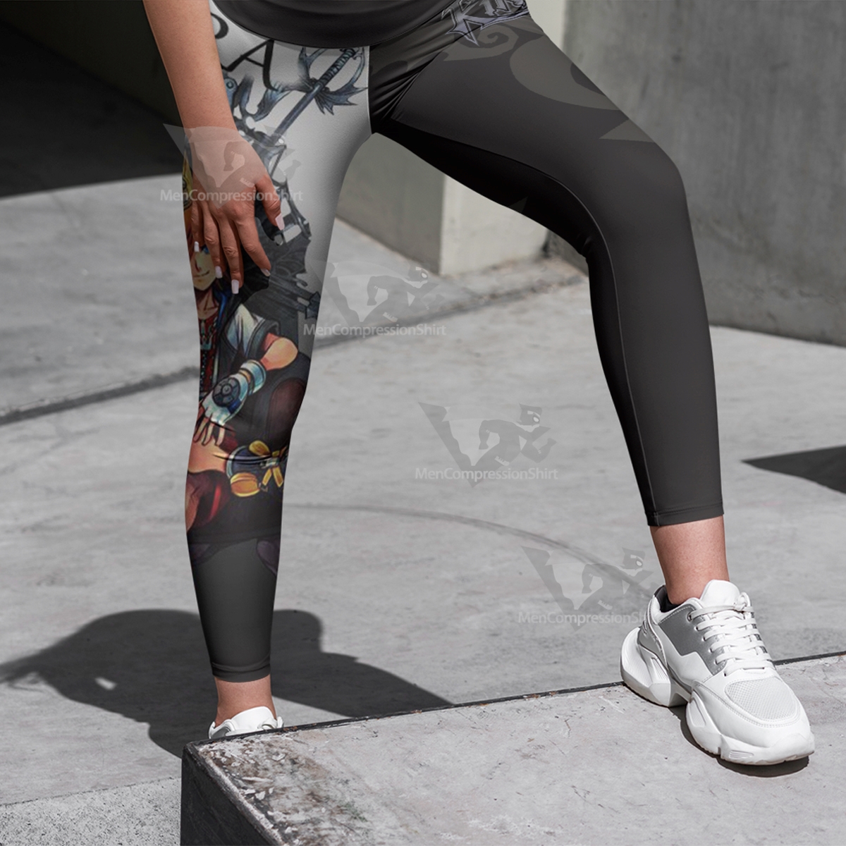 Kingdom Hearts 1 Sora Black Women Compression Legging-MensCompressionShirt