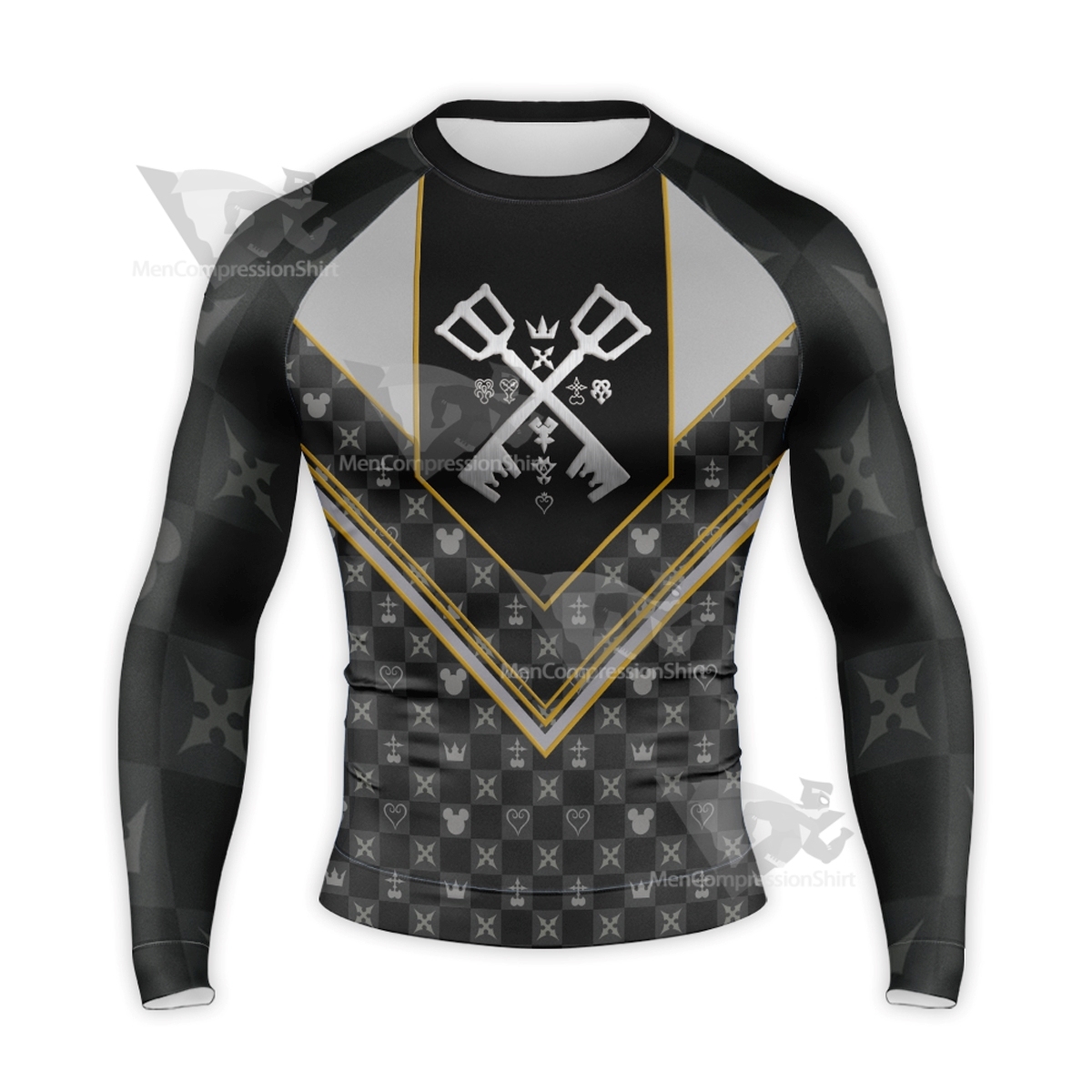 Kingdom Hearts Key Black Long Sleeve Compression Shirt