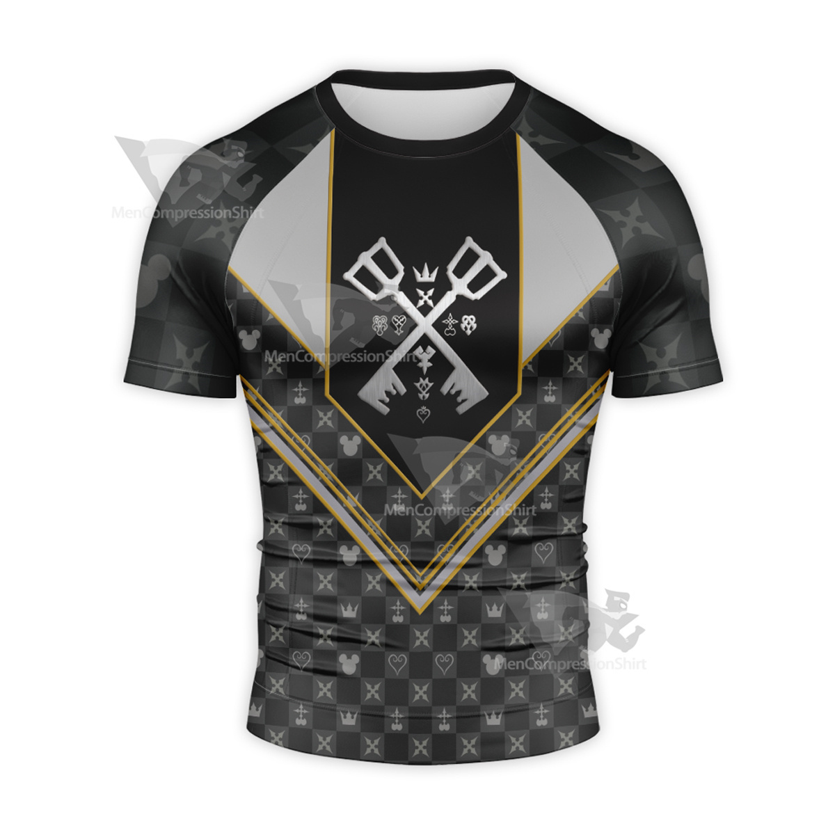 Kingdom Hearts Key Black Short Sleeve Compression Shirt