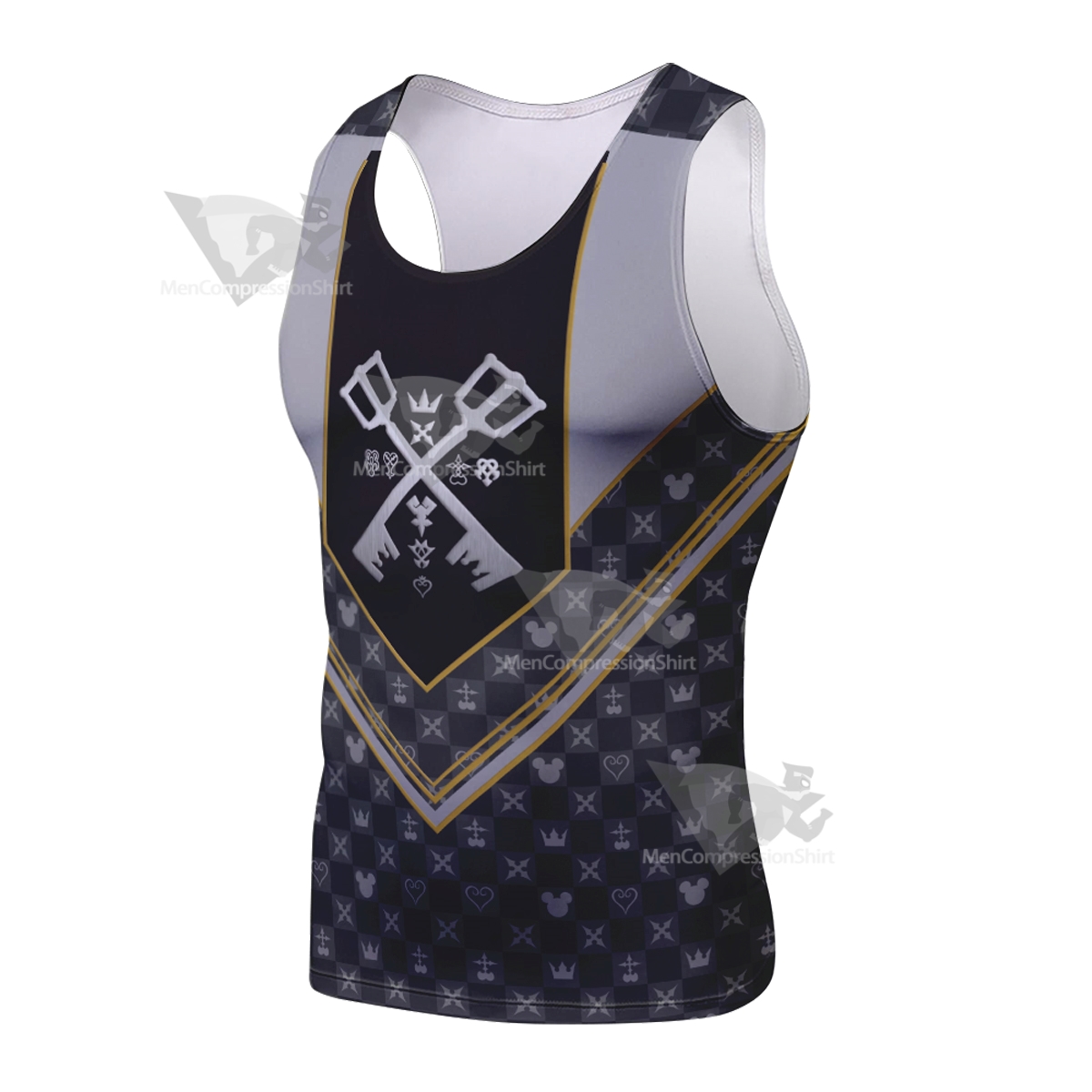 Kingdom Hearts Key Black Sleeveless Compression Shirt