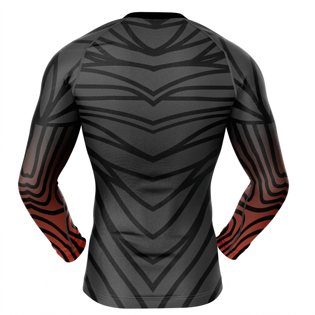 Kingdom Hearts Riku Dark Mode Blue Red Long Sleeve Compression Shirt