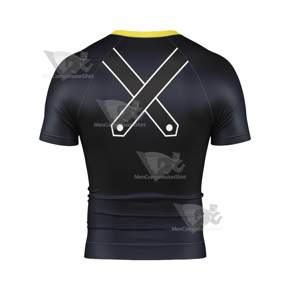 Kingdom Hearts Riku Yellow Cosplay Short Sleeve Compression Shirt