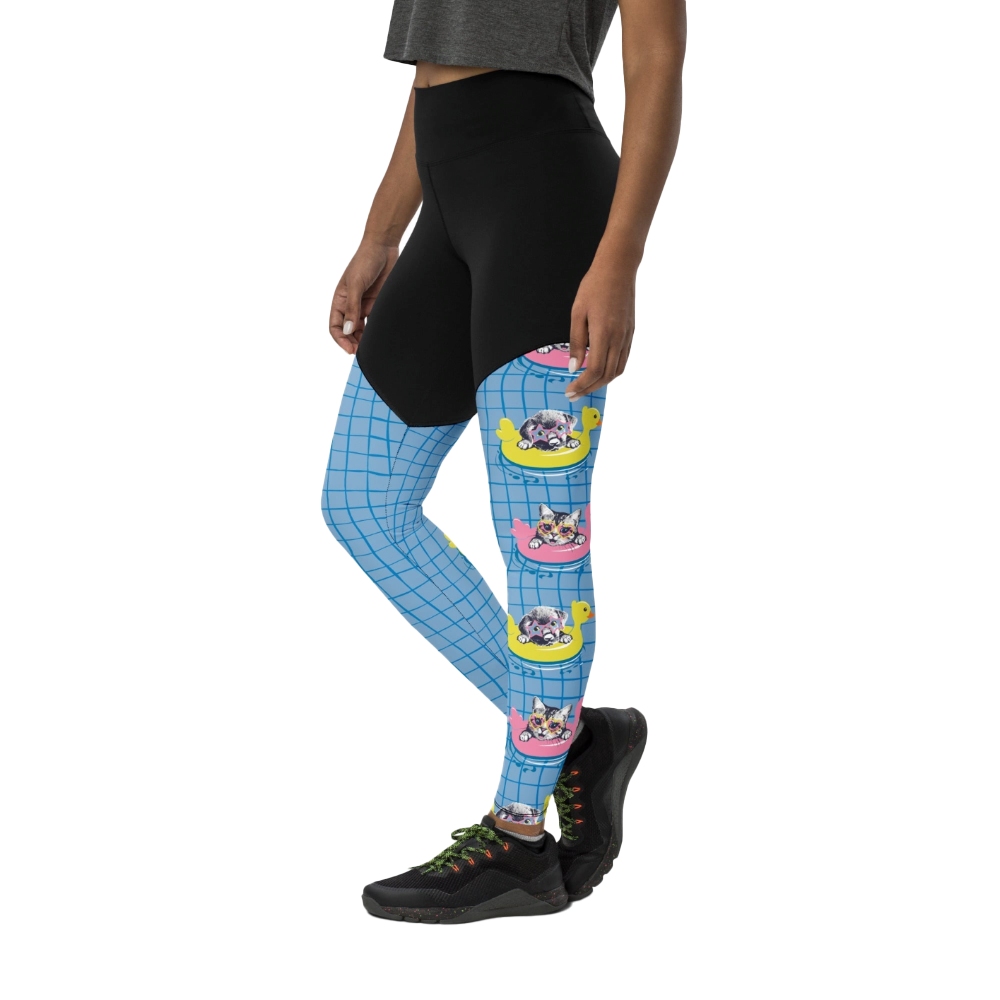 Kittens And Puppies In Floats Women Compression Legging