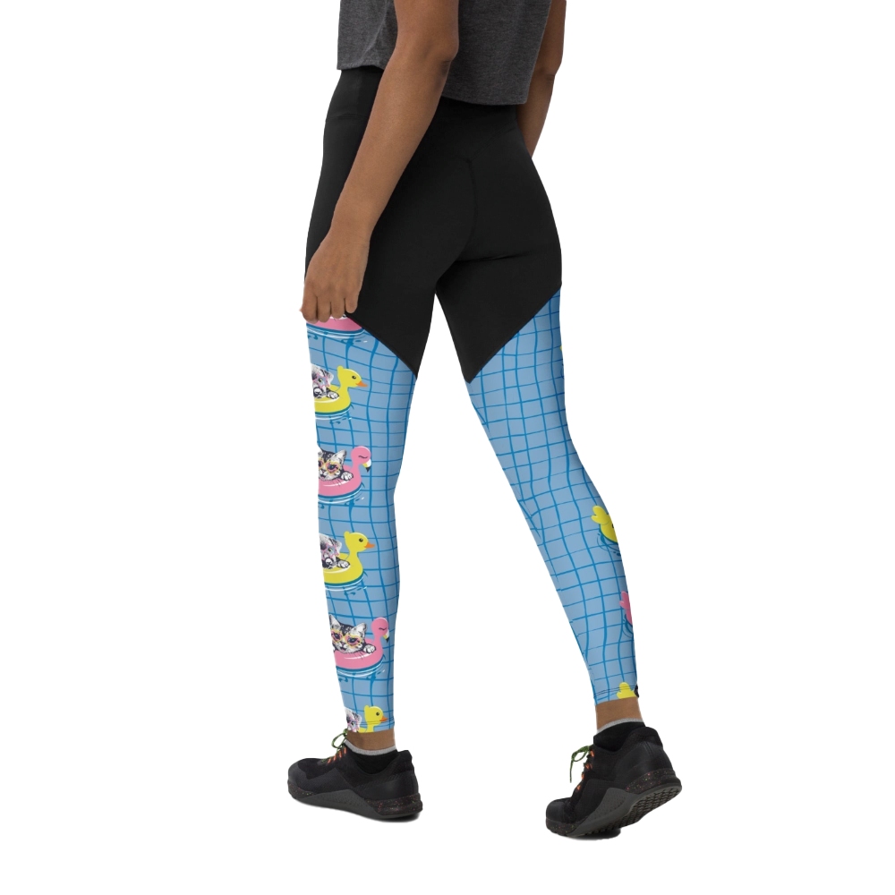 Kittens And Puppies In Floats Women Compression Legging