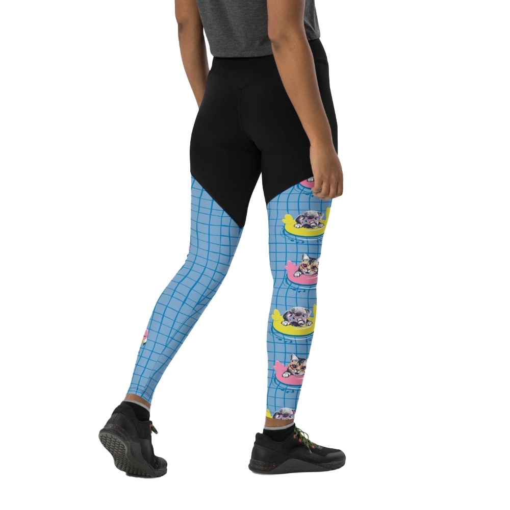 Kittens And Puppies In Floats Women Compression Legging